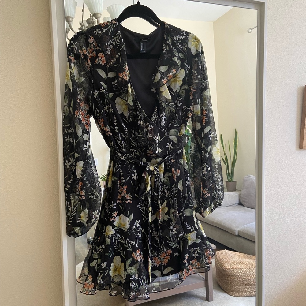 Forever 21 floral wrap dress